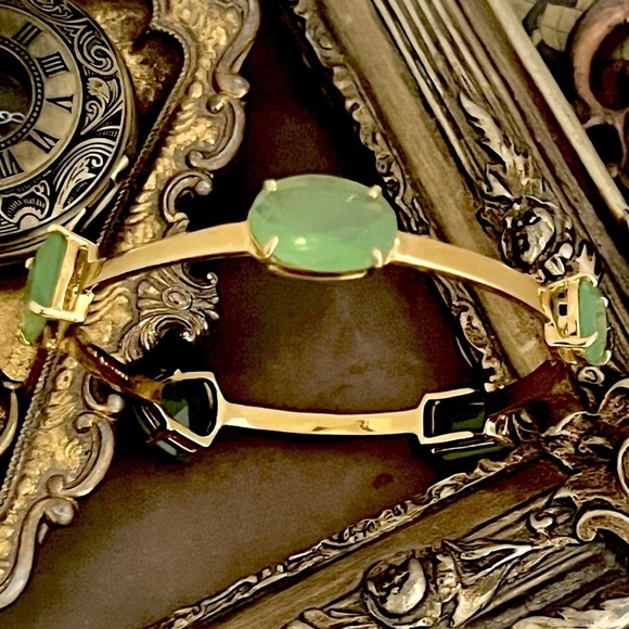 KATE SPADE • Beryl Green Squared Away Stone Bracelet Bangle - Picture 5 of 5
